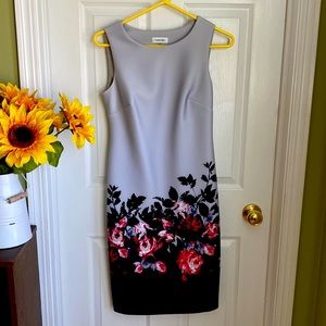 Calvin Klein floral and grey dress